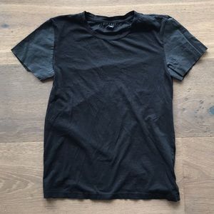 Black theory T-shirt with contrast sleeves